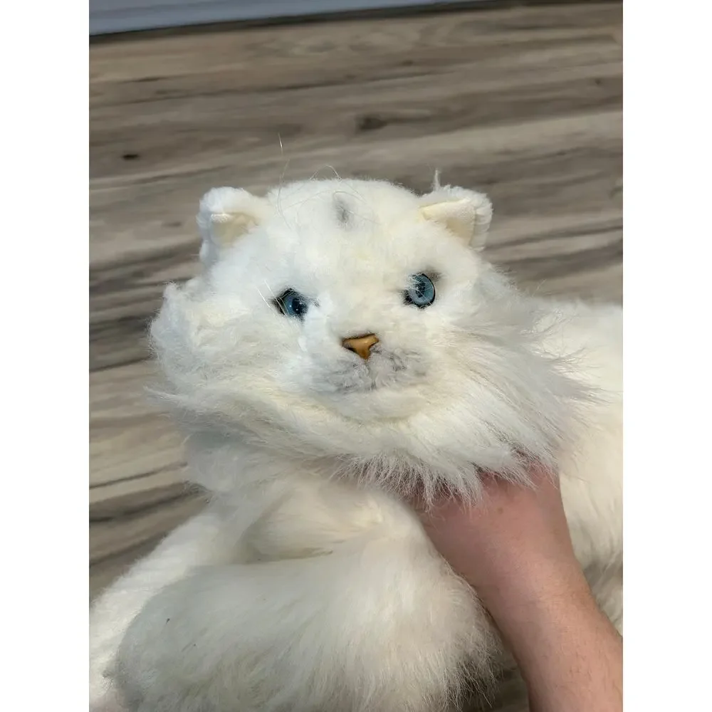 Russ White Long Hair Persian Cat Plush Blue Eyes 18